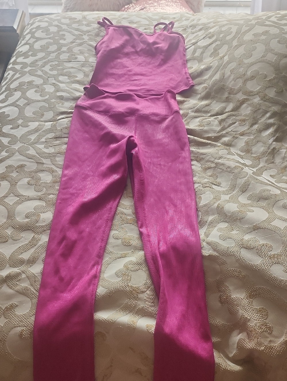 ♥️LIKE NEW Carbon38 Bright Fuchsia Ribbed Active Set